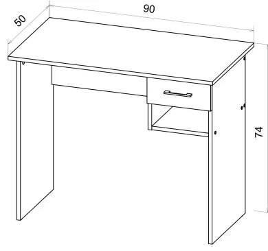 Písací stôl RICO dub artisan/sivá
