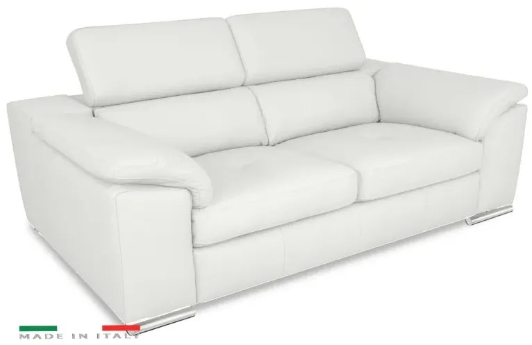 Moderná kožená pohovka LOREN II (3P), biela (madras - 122 white)