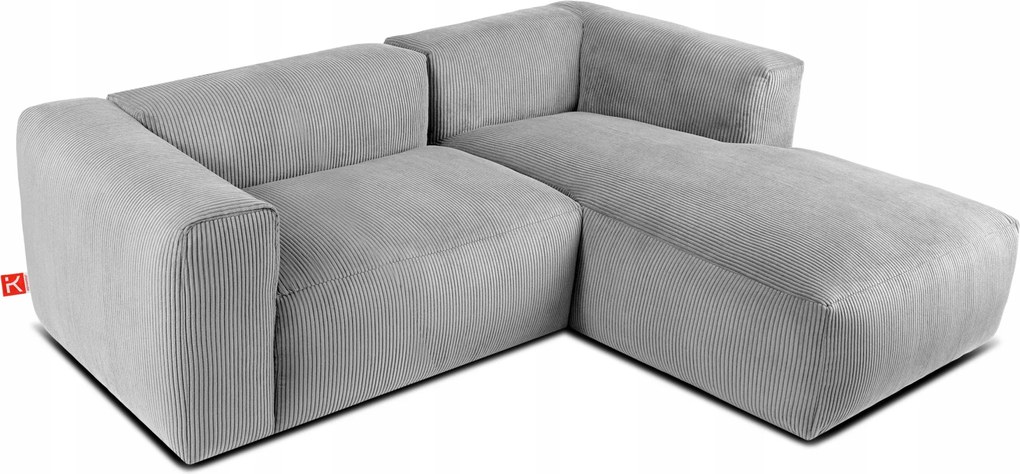 Modulárna rohová sedačka do obývačky pravá mäkká Konsimo Buffo svetlošedá