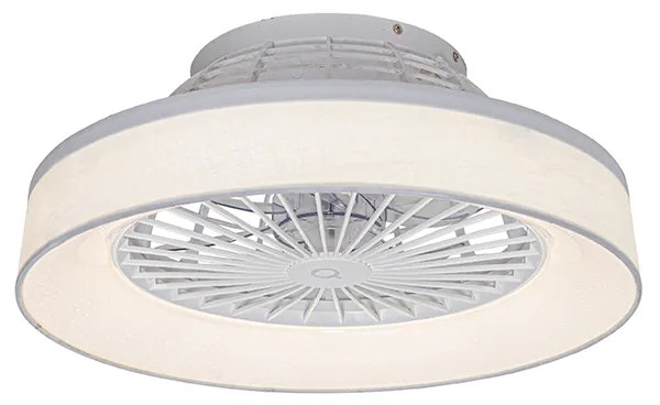 Stropný ventilátor biely vrátane LED s diaľkovým ovládaním - Emily