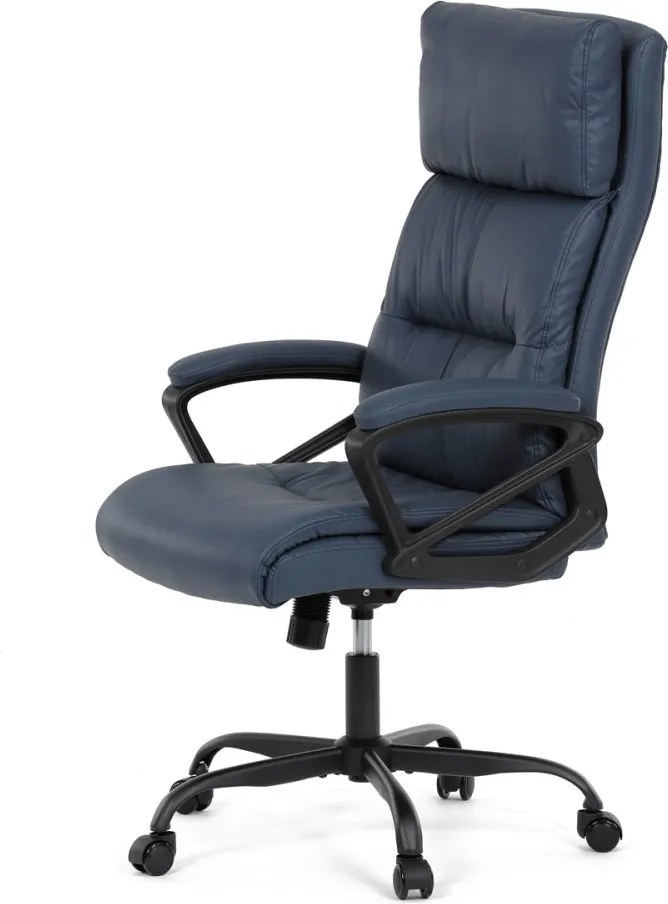 Kancelárske kreslo PEDRO — ekokoža, modrá