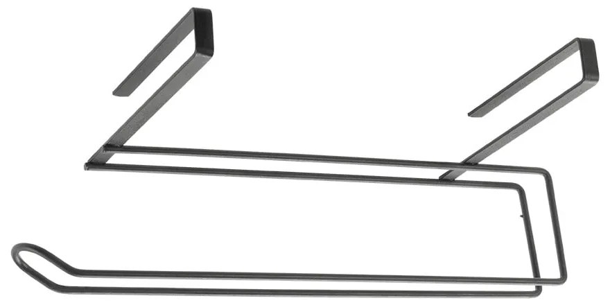 Čierny závesný držiak na kuchynské utierky Metaltex