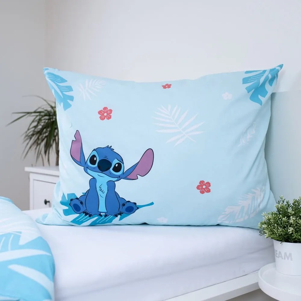 Modré bavlnené detské obliečky na jednolôžko 140x200 cm Lilo and Stitch "Blue" – Jerry Fabrics