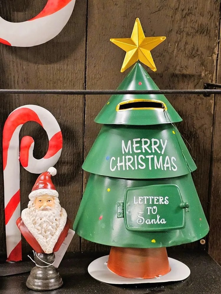 Červeno-biela vianočná dekorácia busta Santa - 7*5*15 cm