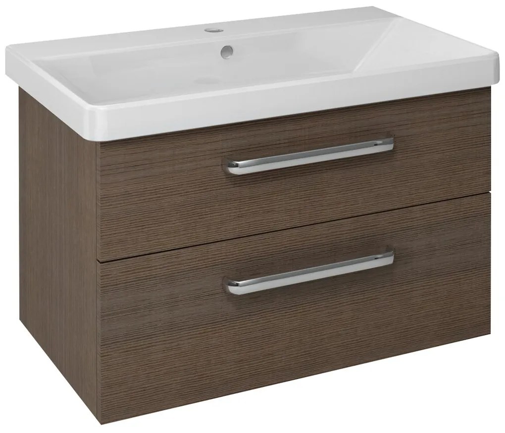 Sapho Sapho, THEIA Umývadlová skrinka 75,6x50x44,2cm, 2x zásuvka, borovica rustik, TH080-1616