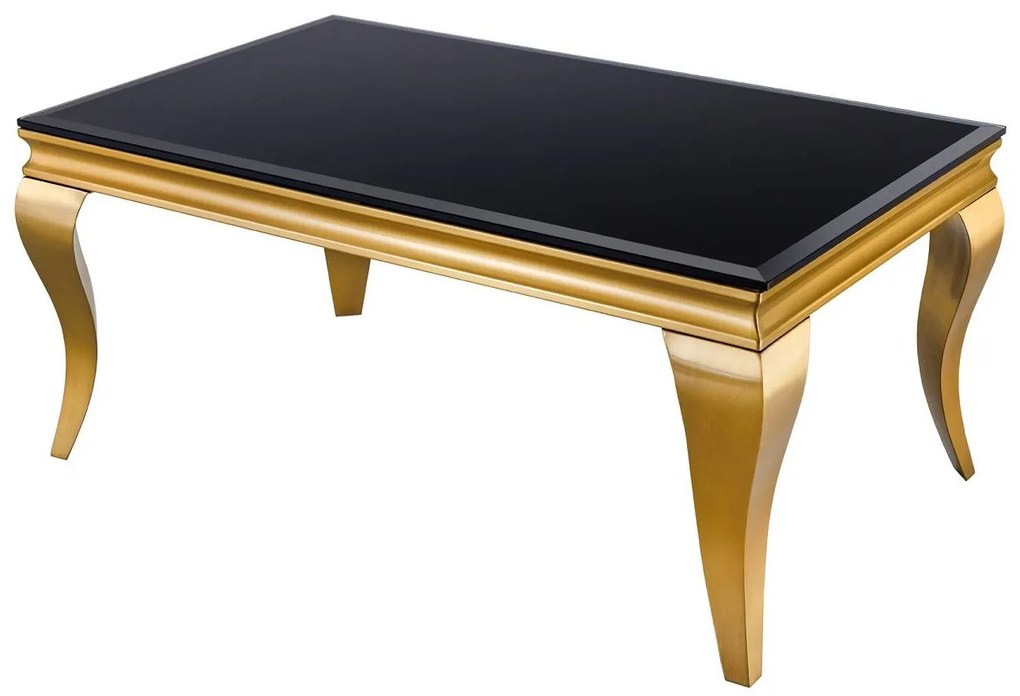 Dizajnový konferenčný stolík Rococo 100 cm čierny / zlatý