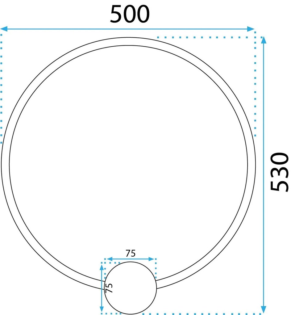 Toolight Toolight, LED nástenné svietidlo 50cm 17W APP1390-CW, zlatá lesklá, OSW-00916