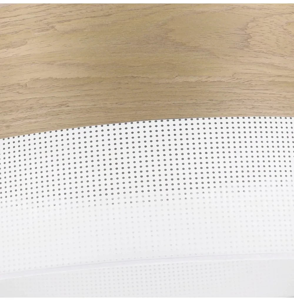 Závesné svietidlo Wood, 1x dýha zlatý dub/biele PVC tienidlo, (fi 35cm)