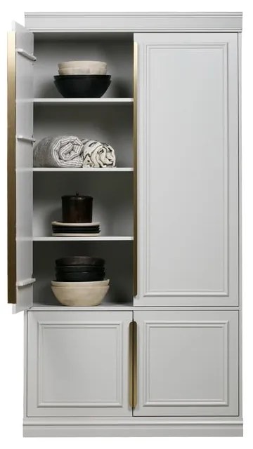 Svetlosivá šatníková skriňa z borovicového dreva 110x215x44 cm Organize – WOOOD