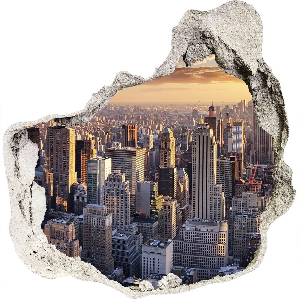 Fototapeta diera na stenu 3D New York z vtáčieho pohľadu WallHole-75x75-piask-126216157