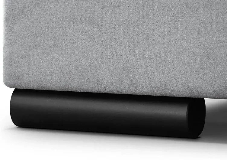 Kontinentálna boxspring posteľ LORA 200x120, strieborná (mono 243)