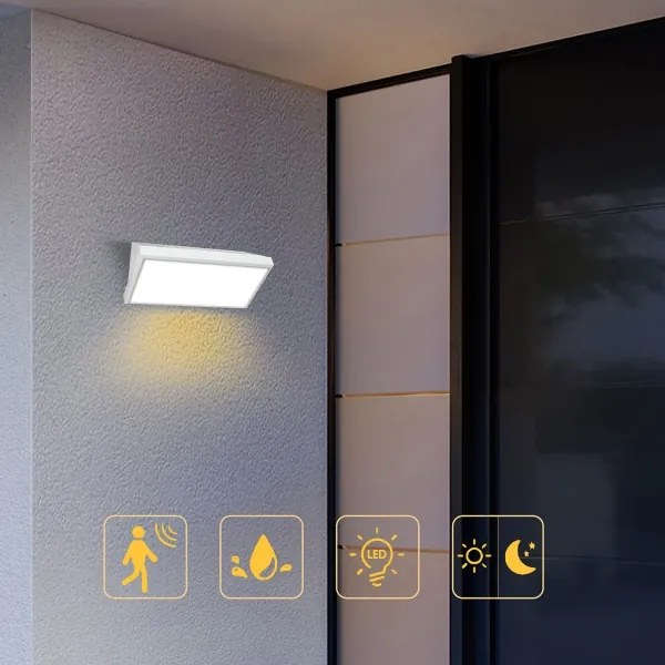 Brilagi-LED Vonkajšie nástenné svietidlo s pohybovým senzorom TRIANGLE LED/20W/230V biele IP65