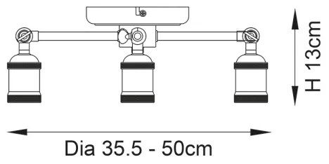 Endon 97243 - Bodové svietidlo HAL 3xE27/10W/230V mosadz