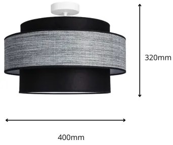 Prisadený luster GRACE 1xE27/60W/230V pr. 40 cm čierna/šedá