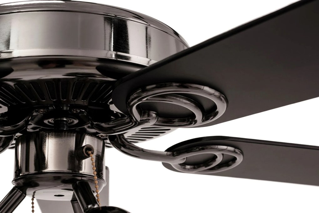 Toolight, Luster Woodmill s ventilátorom Lampa 392190. čierna-chrómová, OSW-10002