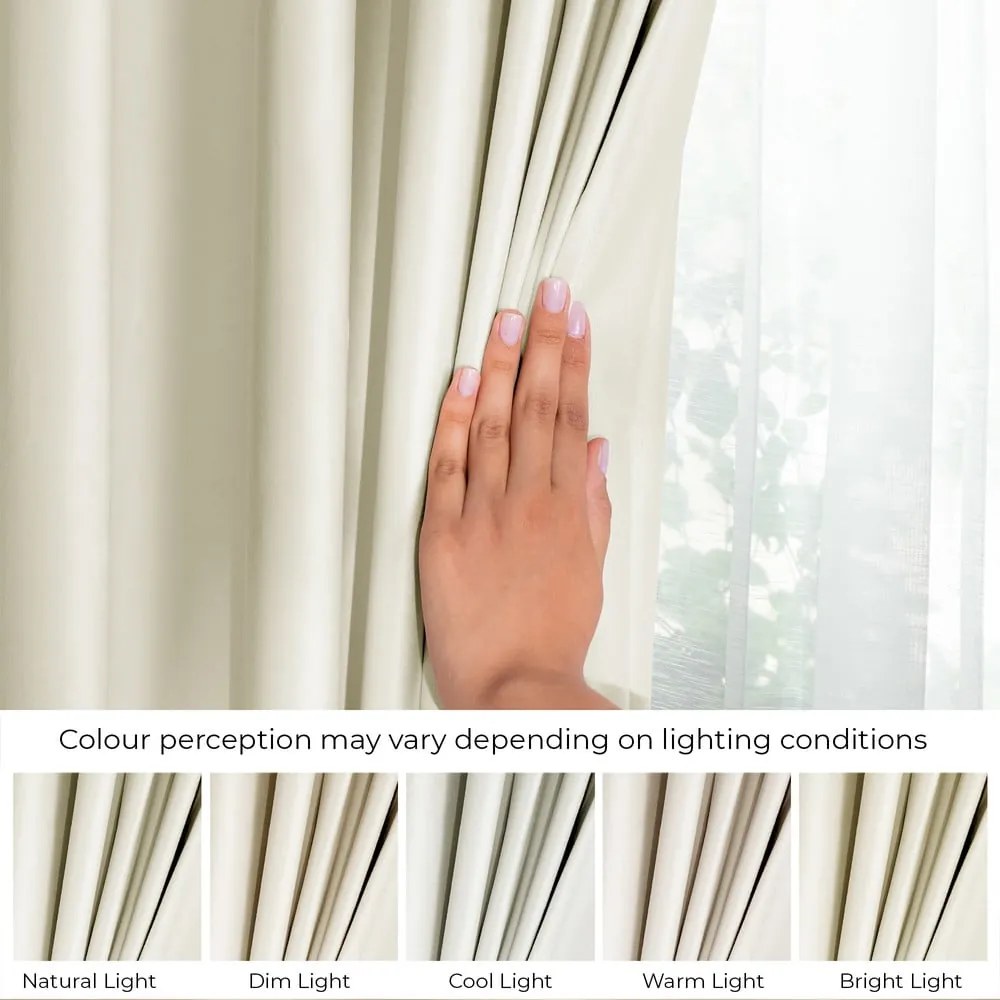 Krémovobiely zamatový dimout záves 140x245 cm Pleat – Restilo