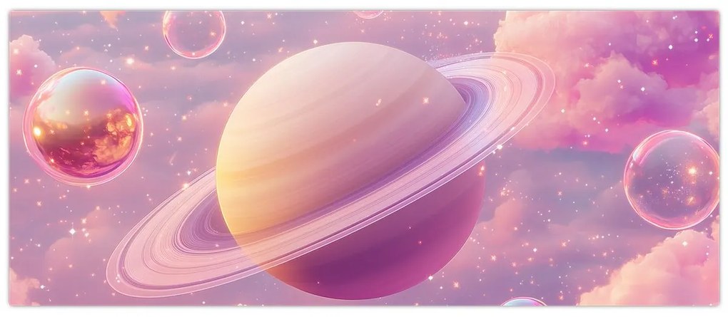 Obraz - Ružová planéta (120x50 cm)