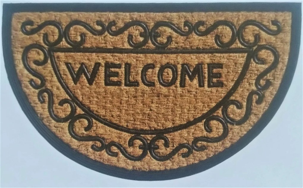 ARÔME HOME Rohožka z kokosových vlákien polkruh 45 x 75 cm, WELCOME