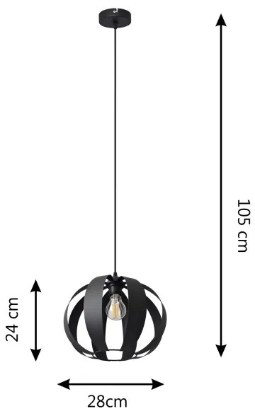 Luster na lanku NEWTON 1xE27/15W/230V čierna