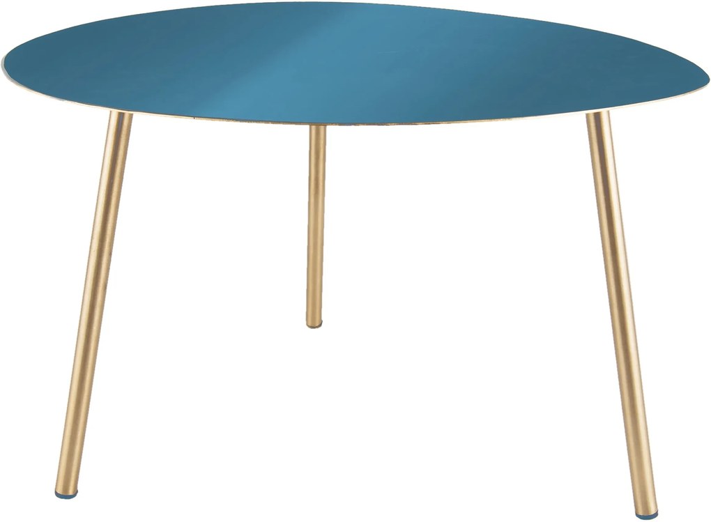 Veľký modro zlatý stolík Ovoid 64 × 58 × 42 cm