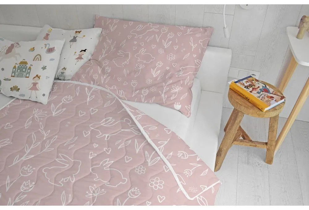 Prešívaná deka a obliečka na vankúš v súprave z bavlneného saténu 140x200 cm – Butter Kings