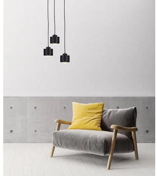 Luster na lanku SIMPLY BLACK 3xE27/60W/230V pr. 32 cm