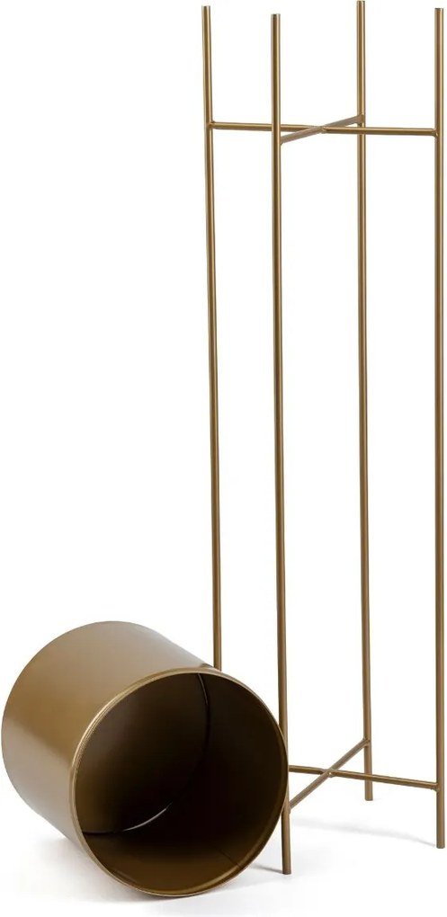 KOVOVÝ KVETINÁČ SO STOJANOM GOLDEN 95X21 CM ZLATÁ