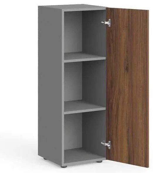 Stredná skriňa Manager 39,9 x 42,2 x 119,5 cm, pravá, orech warmia / sivá