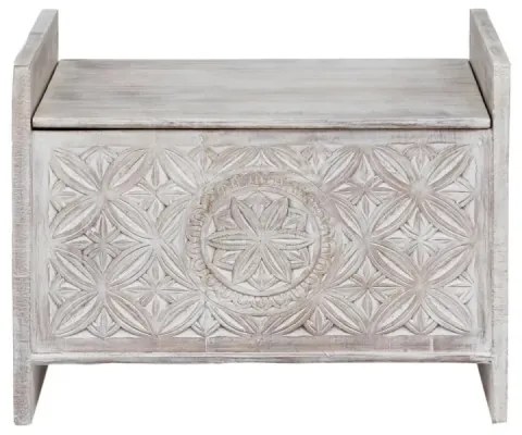 furniture-nabytek.cz - Masívna lavicová truhla Mackay z mangového dreva, lakovaná, biela – 71×40×55 cm