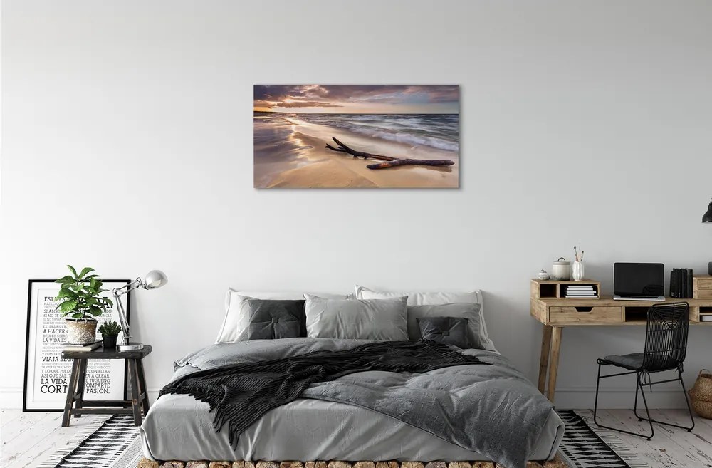 Obraz na plátne Gdańsk Beach sea sunset 120x60 cm