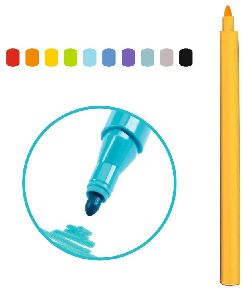 Súprava 10 farebných fixiek – dúhové odtiene