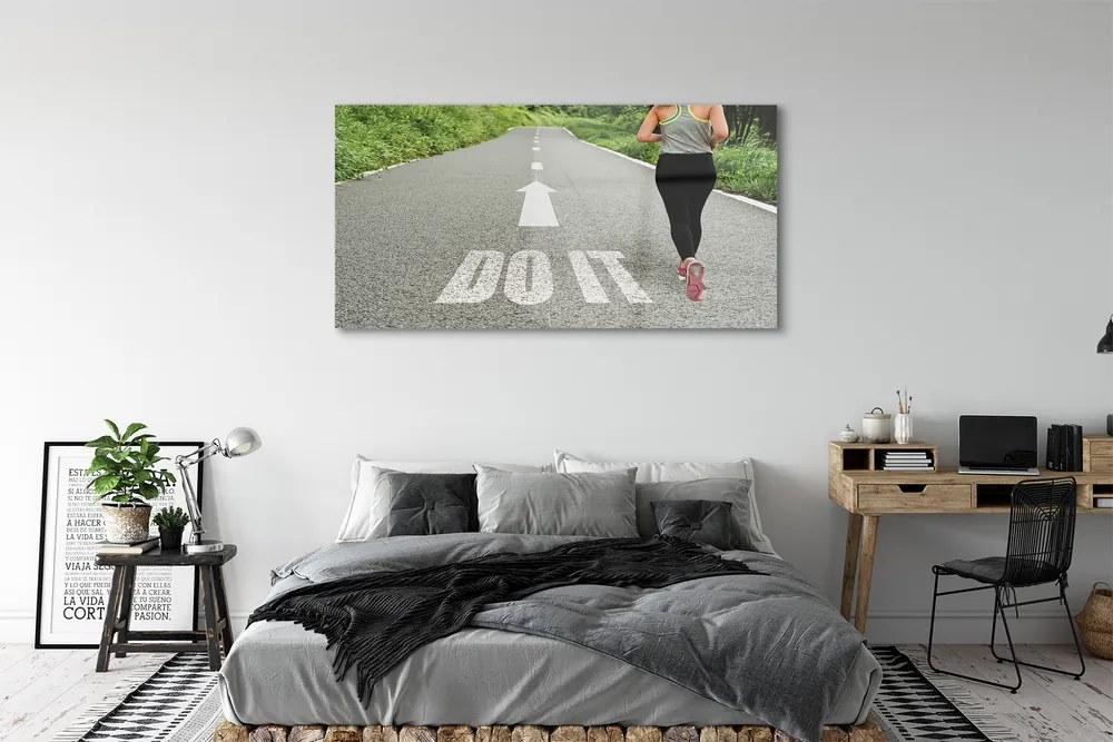 Obraz plexi Žena road kurz 140x70 cm