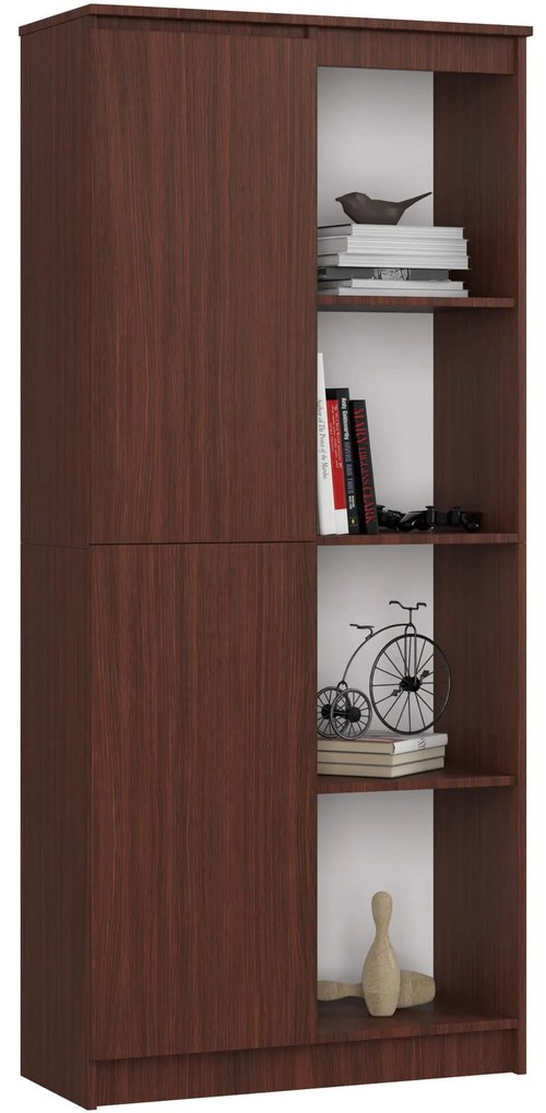 Regál Rexa 80 cm 1 skrinka a 4 police wenge