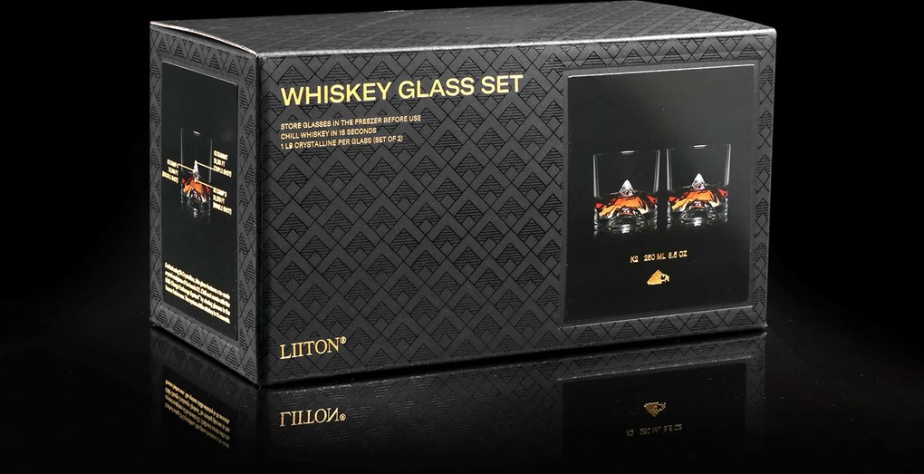 Sklenené poháriky na whisky K2 2 ks