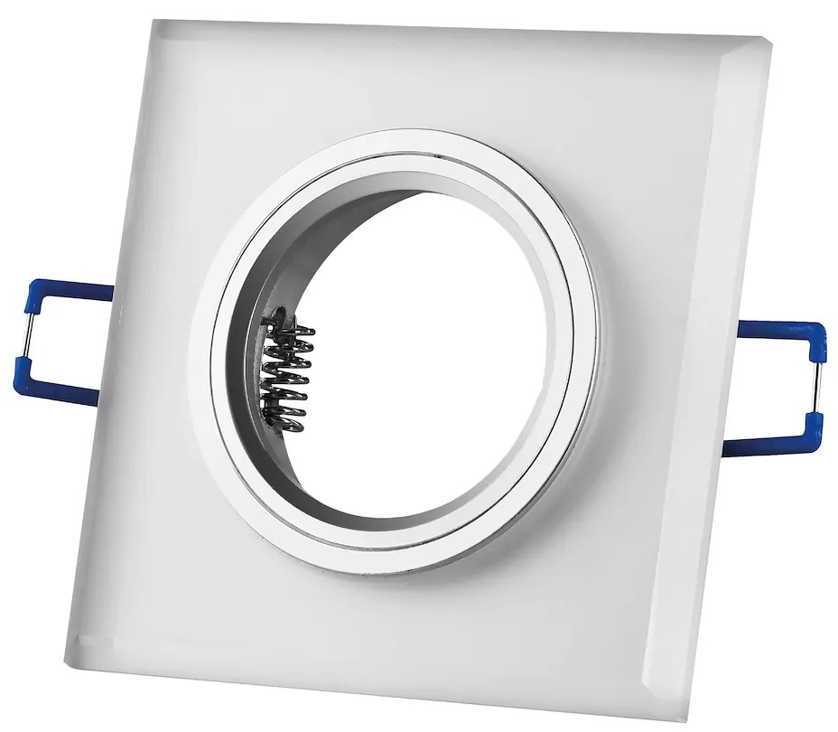 Podhľadové svietidlo Glass Square, 1x biele sklenené tienidlo, w