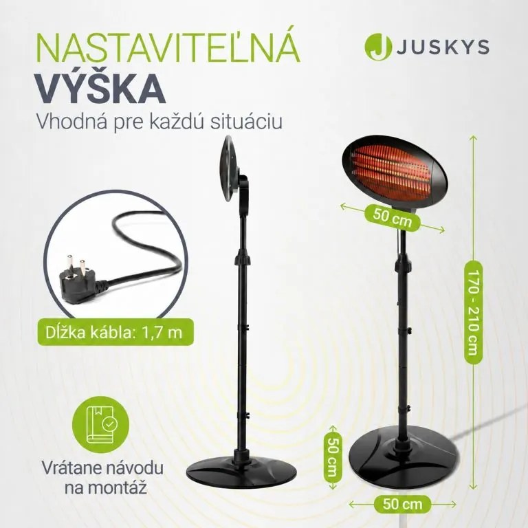 2000 W infračervený ohrievač s teleskopickým stojanom