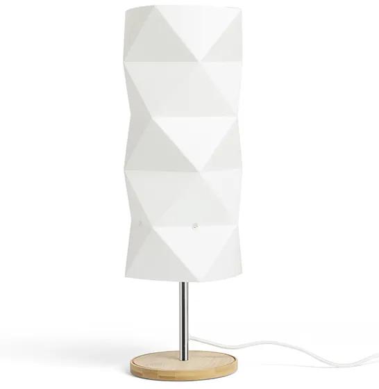 RENDL R13320 ZUMBA stolná lampa, dekoratívne biele PVC/drevo/chróm