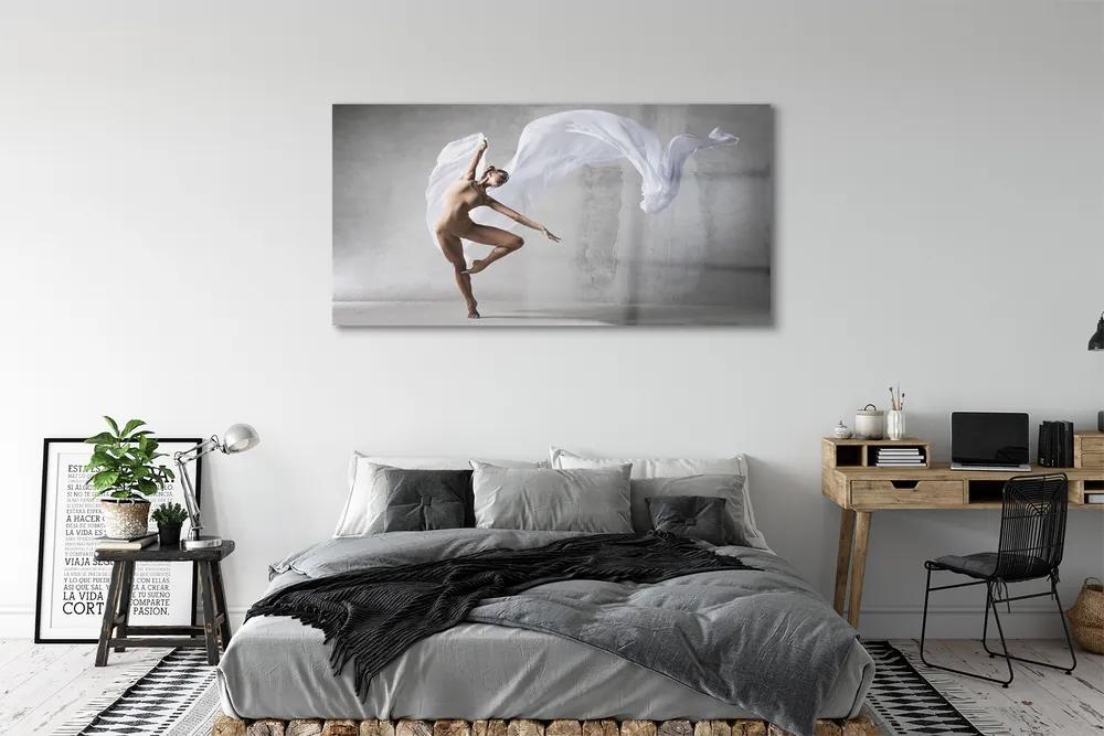 Obraz plexi Žena tancuje biely materiál 140x70 cm