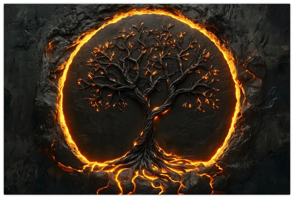 Obraz – Strom života v láve II. (90x60 cm)