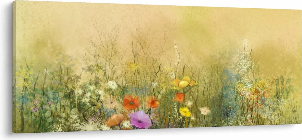 Obraz - Maľovaná lúka (120x50 cm)