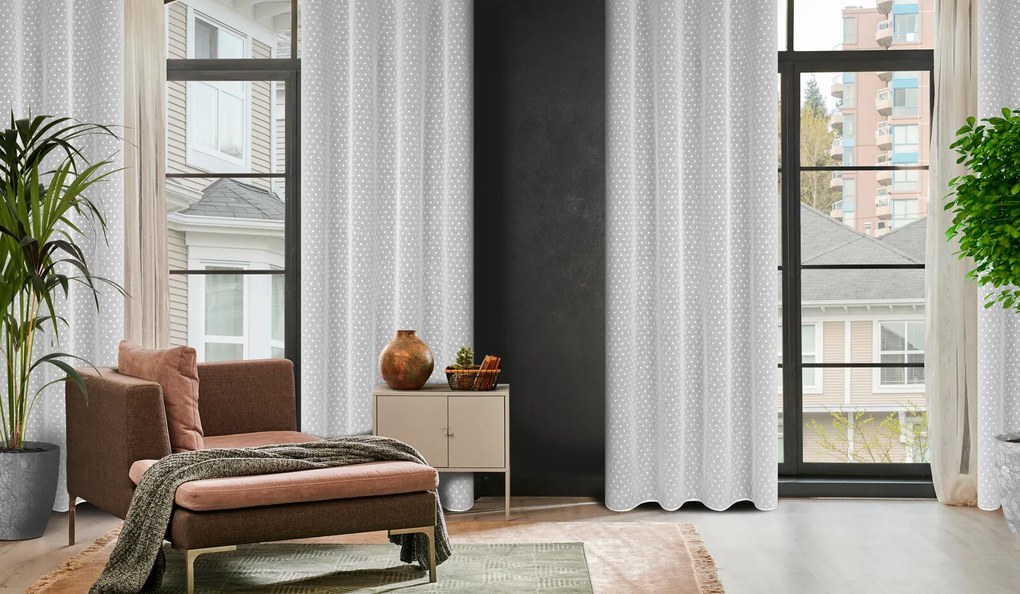ZÁVES NA KRÚŽKOCH HANIA 140X250 CM VZOROVANÁ