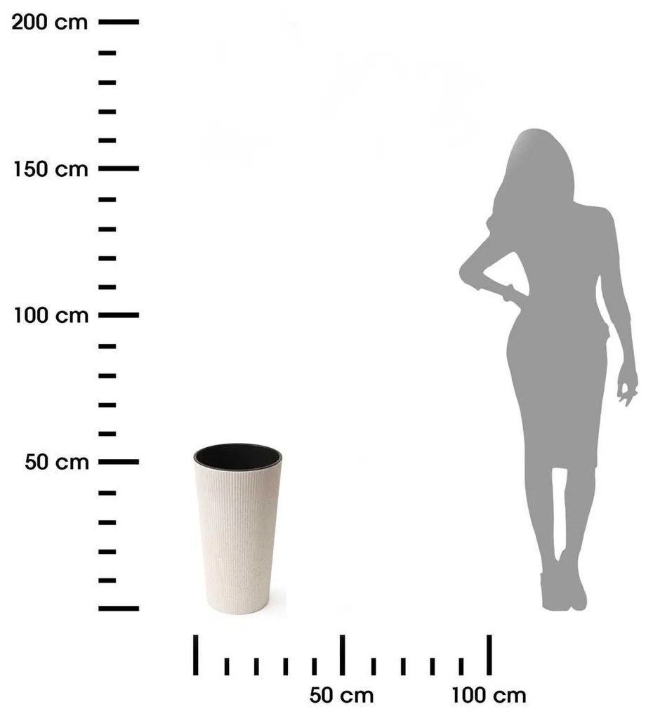 PLASTOVÝ KVETINÁČ URBANIKA ECO 46X25 CM BÉŽOVÁ