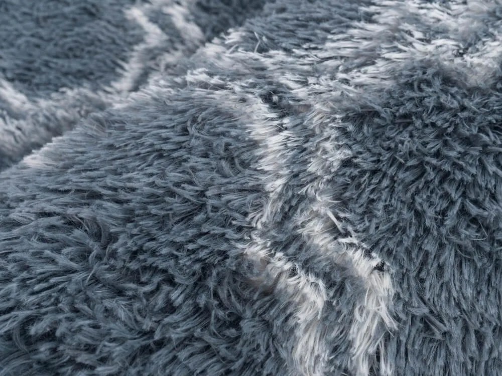 TZ Sivo-modrý vzorovaný koberec shaggy Decor Latern Rozmer: 200x250 cm