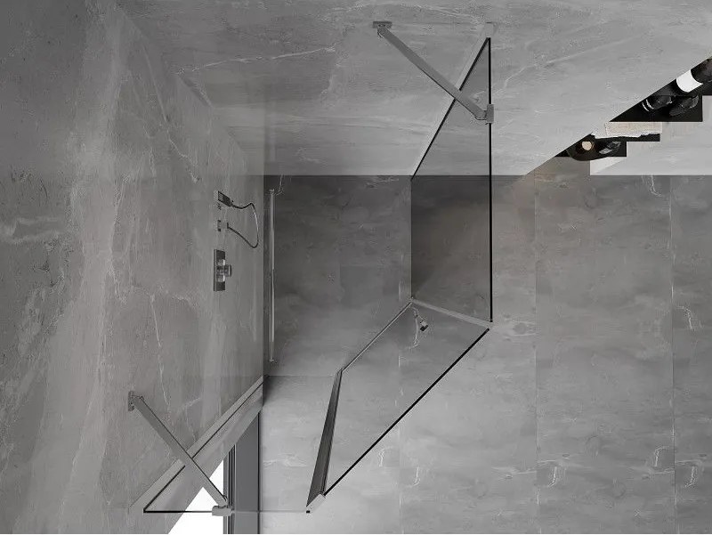 Mexen Mist, päťuholníkový sprchový kút výklopný 90 x 100 cm, číre sklo, chrómový profil, 8A8-090-100-01-00