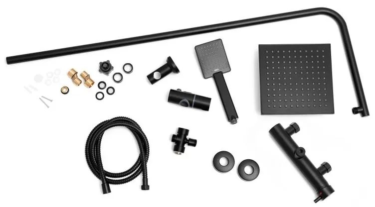 Sprchová súprava KIT - čierna - hlavica 20x20 cm