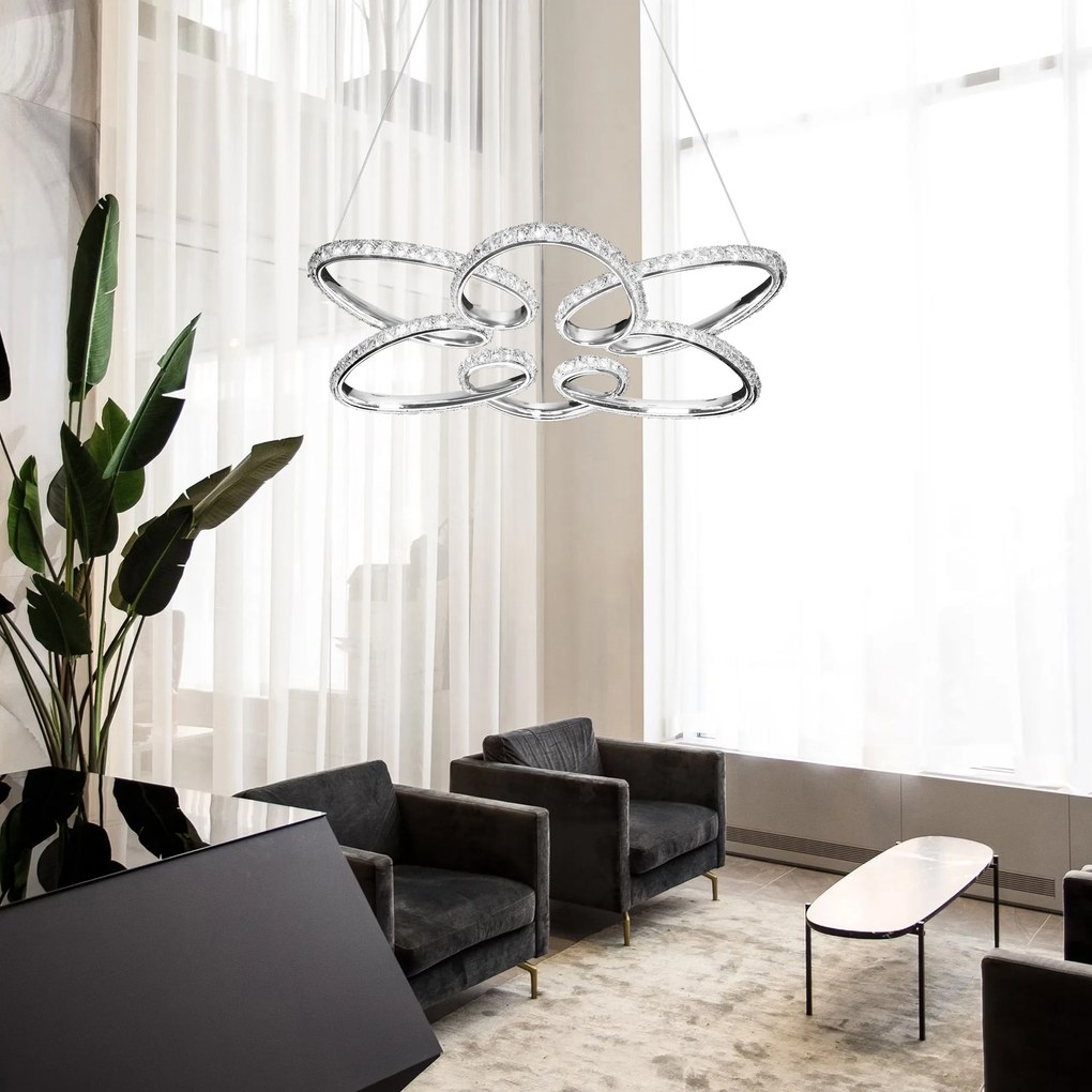 Toolight Toolight, LED stropné osvetlenie 54cm, 48W, 4000K, G002-CP, chrómová, OSW-09743