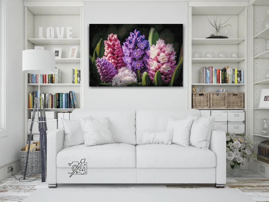 Gario Diamantové maľovanie Hyacinty Rozmery: 60 x 40 cm, Rámovanie: S vnútorným rámom, Diamanty: Štvorcové