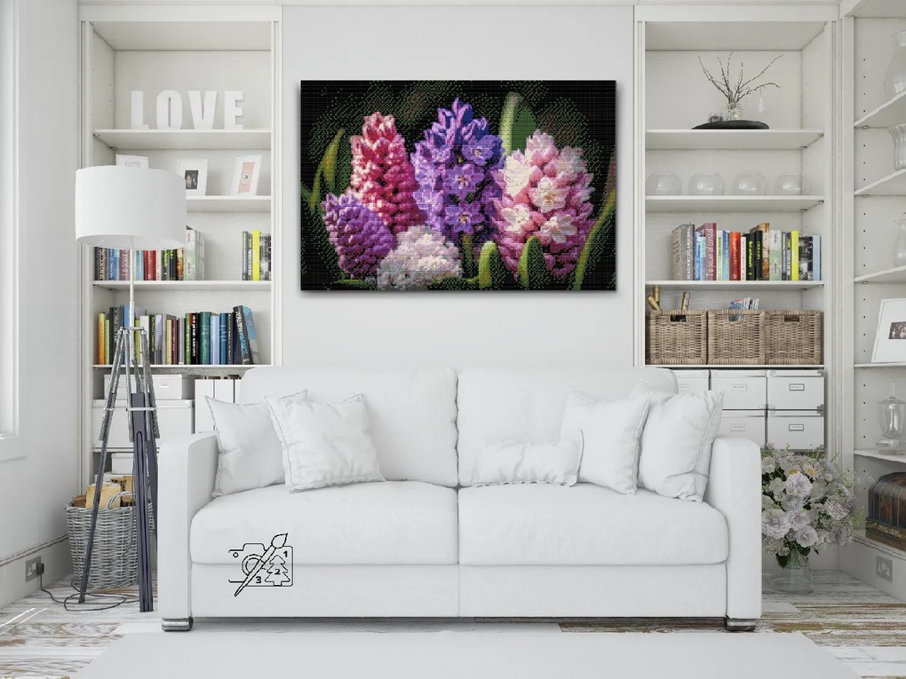 Gario Diamantové maľovanie Hyacinty Rozmery: 80 x 60 cm, Rámovanie: S vnútorným rámom, Diamanty: Štvorcové