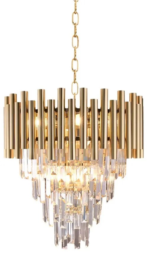 EUlight Luster Madison, 1x krištáľové/zlaté kovové tienidlo, (fi 45cm), g