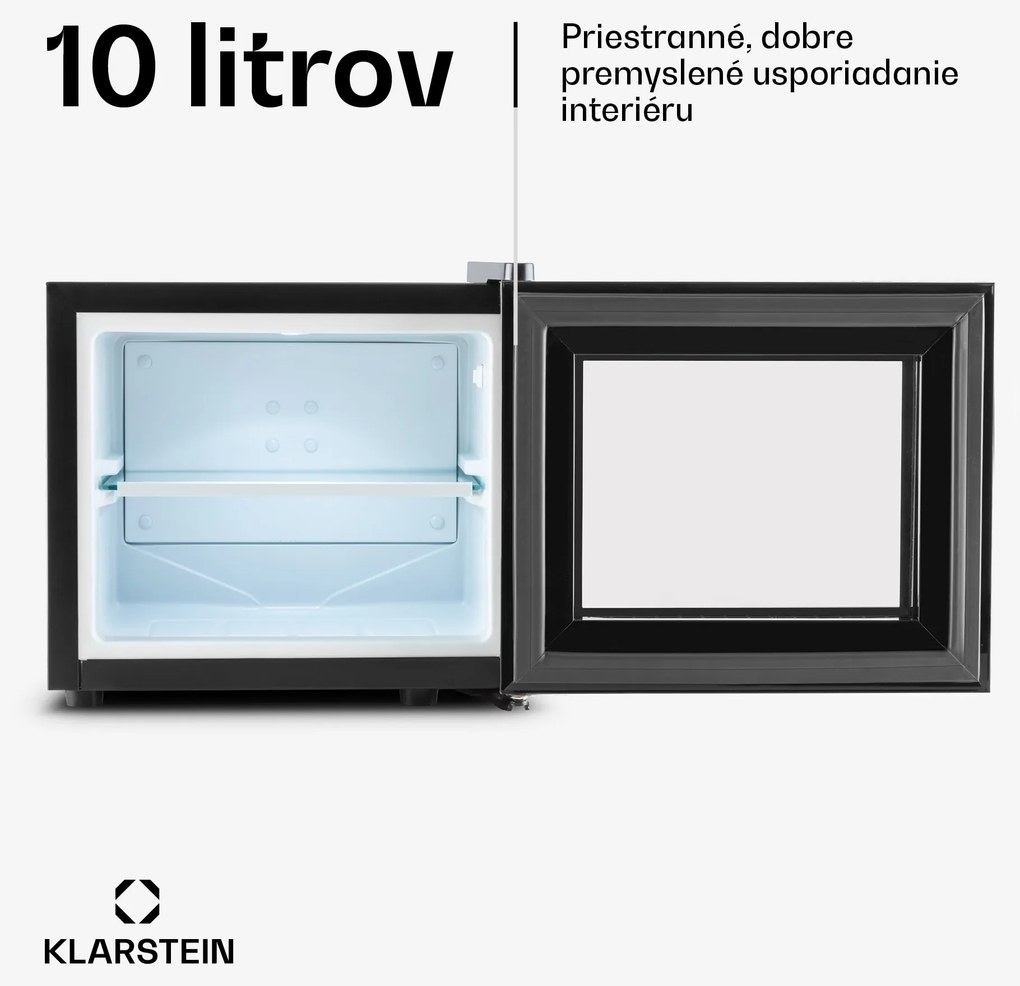 Klarstein Frosty, mini chladnička, 10 l, energet. trieda B, 65 W, čierna